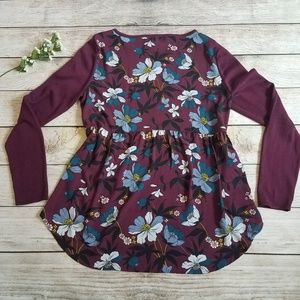 Loft Floral Longsleeve Blouse S B2